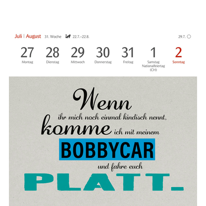 Artikelbild 12 für Harenberg Postkartenkalender Typo Sprüche 2026, 1 St., Artikelnummer 551289