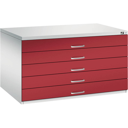 Artikelbild 4 für CP 7200 Planschrank lichtgrau, rubinrot 5 Schubladen 135,0 x 96,0 x 76,0 cm, 1 St., Artikelnummer 682827