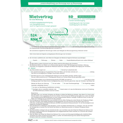 Artikelbild für RNK-Verlag 524/10 Mietverträge für Wohnungen, 10 St., Artikelnummer 622466
