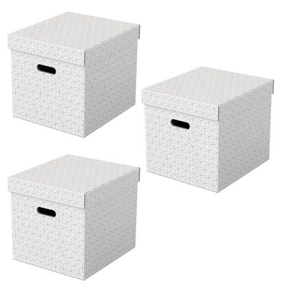 Artikelbild für Esselte Home Aufbewahrungsboxen 33,0 l weiß 32,0 x 36,5 x 31,5 cm, 3 St., Artikelnummer 652323