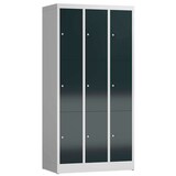 Artikelbild 1 für ClassiX Schließfachschrank anthrazit, lichtgrau X-520338, 9 Schließfächer 87,0 x 50,0 x 180,0 cm, Artikelnummer 188379