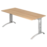 Artikelbild 1 für HAMMERBACHER FS19 höhenverstellbarer Schreibtisch eiche rechteckig, C-Fuß-Gestell silber 180,0 x 80,0 cm, Artikelnummer 863542