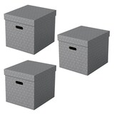 Artikelbild 1 für Esselte Home Aufbewahrungsboxen 33,0 l grau 32,0 x 36,5 x 31,5 cm, 3 St., Artikelnummer 652333