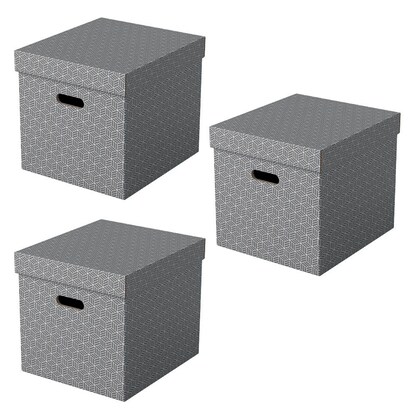 Artikelbild für Esselte Home Aufbewahrungsboxen 33,0 l grau 32,0 x 36,5 x 31,5 cm, 3 St., Artikelnummer 652333