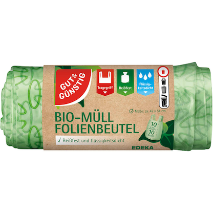 Artikelbild für GUT&GÜNSTIG Biomüllbeutel 10,0 l grün, 10 St., Artikelnummer 988802