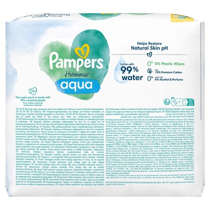 Artikelbild 4 für Pampers® Feuchttücher aqua Harmonie™ 1-lagig weiß, 192 St., Artikelnummer 272619