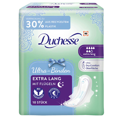 Artikelbild für Duchesse Binden Ultra Lang mit Flügeln für sehr starke Tage, 10 St., Artikelnummer 158786