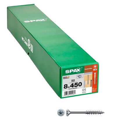 Artikelbild für SPAX® Holzbauschrauben T40 Senkkopf WIROX 0191010804505 8 mm x 450 mm, 50 St., Artikelnummer 397236