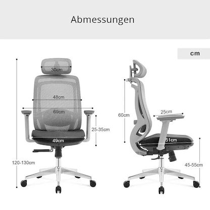 Artikelbild 5 für LÜLLMANN Bürostuhl, 210460 Stoff grau, Gestell alu, Artikelnummer 790947