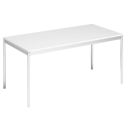 Artikelbild für viasit System4 Schreibtisch weiß rechteckig, 4-Fuß-Gestell chrom 160,0 x 80,0 cm, Artikelnummer 545483