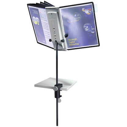 Artikelbild für DURABLE Sichttafelsystem SHERPA® Display System desk clamp 10 581800 DIN A4 schwarz mit 10 St. Sichttafeln, 1 St., Artikelnummer 163543