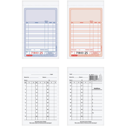 Artikelbild 2 für herlitz Kassenblock mit Additionsblatt, mit fortlaufenden Nummern Formularbuch 882613, 1 St., Artikelnummer 402067