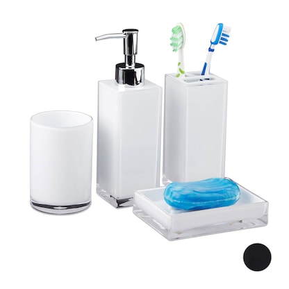 Artikelbild für relaxdays Badaccessoires-Set weiß, 1 Set, Artikelnummer 373177