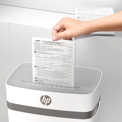 Artikelbild 8 für HP OneShred 12CC Aktenvernichter mit Partikelschnitt P-4, 4 x 35 mm, bis 12 Blatt, weiß, Artikelnummer 311203