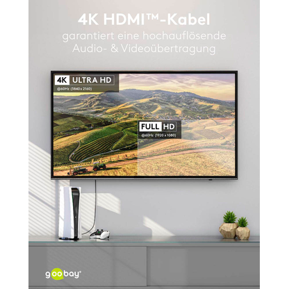 Artikelbild 5 für goobay HDMI 2.0 Kabel 5,0 m grau, schwarz, 1 St., Artikelnummer 345237