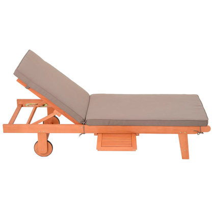 Artikelbild 2 für Garden Pleasure Sonnenliege SAN DIEGO braun Holz, Artikelnummer 543789