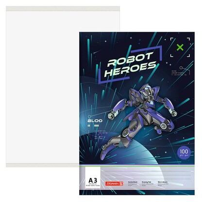 Artikelbild für BRUNNEN Malblock ROBOT HEROES DIN A3 100 g/qm, 20 Blatt, 1 St., Artikelnummer 689867