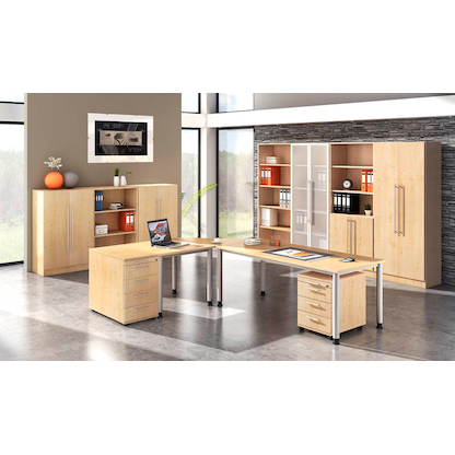 Artikelbild 6 für HAMMERBACHER Vitrine Orbis Vitrine ahorn 4 Fachböden, Artikelnummer 373985