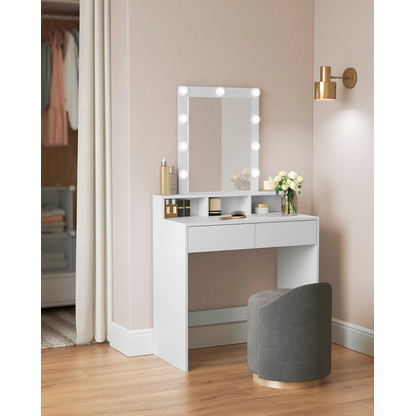 Artikelbild 5 für VASAGLE Schminktisch rechteckig Melamin, Spanplatte weiß 80,0 x 40,0 x 145,0 cm, 1 St., Artikelnummer 439057