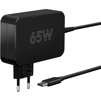 Artikelbild für goobay Ladekabel mit Adapter schwarz, Kabellänge: 1,8 m, 65 Watt, Artikelnummer 557136
