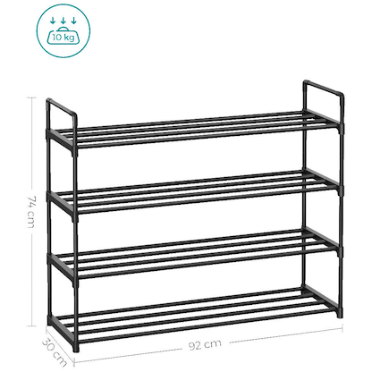 Artikelbild 2 für SONGMICS Schuhregal schwarz 92,0 x 30,0 x 73,0 cm, 1 St., Artikelnummer 760599