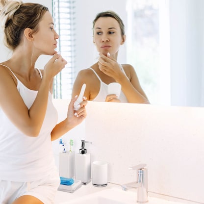 Artikelbild 3 für relaxdays Badaccessoires-Set weiß, 1 Set, Artikelnummer 373177