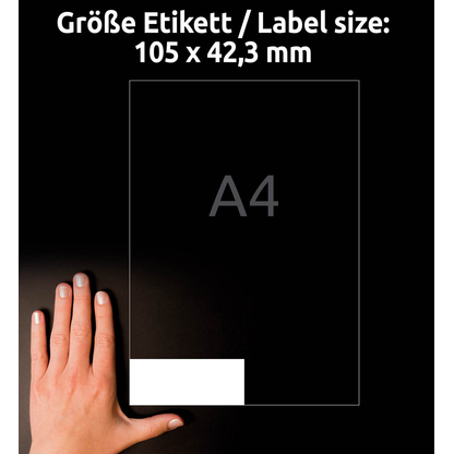 Artikelbild 6 für AVERY Zweckform Etiketten 3653 weiß 105,0 x 42,3 mm, 100 Blatt, Artikelnummer 647628
