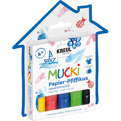 Artikelbild 2 für KREUL MUCKI Papier-Pfiffikus Aquarellmarker farbsortiert, 5 St., Artikelnummer 114799