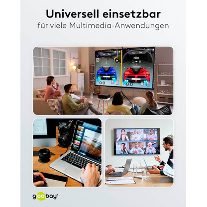 Artikelbild 7 für goobay HDMI 2.0 Kabel 5,0 m grau, schwarz, 1 St., Artikelnummer 345237