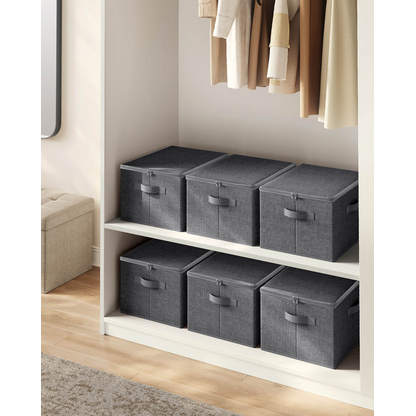 Artikelbild 4 für SONGMICS Aufbewahrungsboxen silbergrau 40,0 x 30,0 x 25,0 cm, 3 St., Artikelnummer 439616