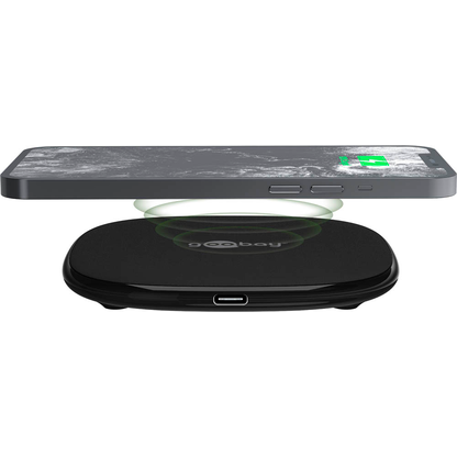 Artikelbild für goobay Induktive Ladestation schwarz, Kabellänge: 1,0 m, 15 Watt, Artikelnummer 557149