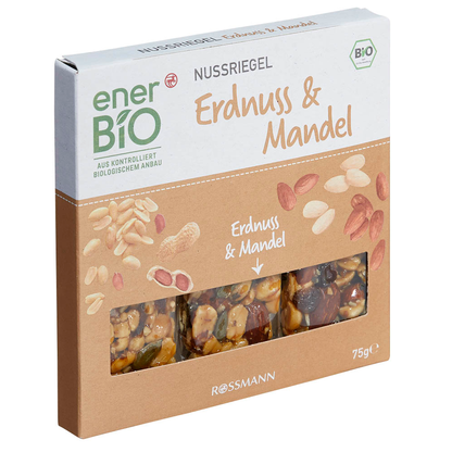 Artikelbild 4 für enerBiO Bio Erdnuss & Mandel Nussriegel 3 Riegel, Artikelnummer 328514