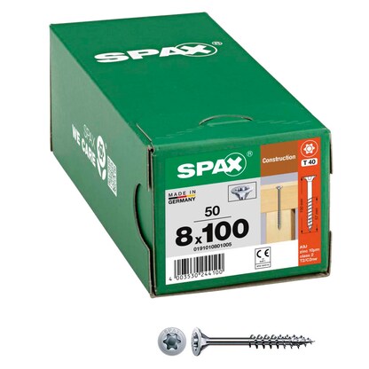 Artikelbild für SPAX® Holzbauschrauben T40 Senkkopf WIROX 0191010801005 8 mm x 100 mm, 50 St., Artikelnummer 396517