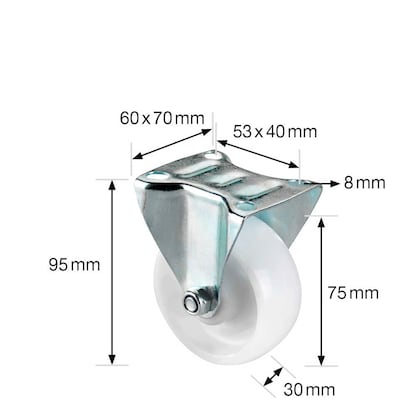 Artikelbild 4 für WAGNER® design yourself Transportgeräte-Lenkrolle MM 0075 weiß, Artikelnummer 420016