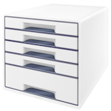 Artikelbild 1 für LEITZ Schubladenbox WOW Cube perlweiß/grau 52142001, DIN A4 mit 5 Schubladen, 1 St., Artikelnummer 418626