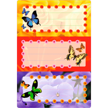 Artikelbild 3 für HERMA Schuletiketten Schmetterlinge, 6 Etiketten, Artikelnummer 536918