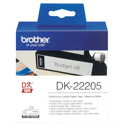 Artikelbild 2 für brother Endlospapierrolle für Etikettendrucker DK22205 weiß, 62,0 mm, 1 x 1 Etiketten, Artikelnummer 639229