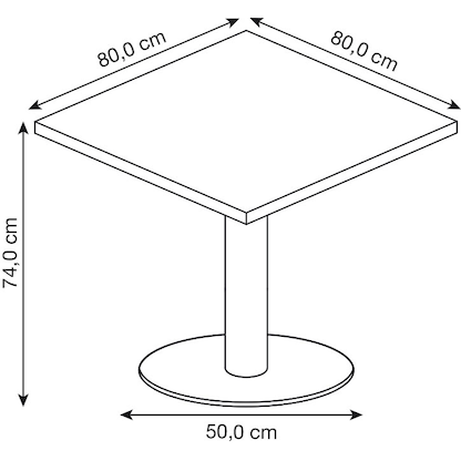 Artikelbild 2 für HAMMERBACHER Bistrotisch quadratisch Spanplatte grafit 80,0 x 80,0 x 74,5 cm, 1 St., Artikelnummer 379968