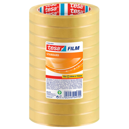 Artikelbild 2 für tesa STANDARD Klebefilm transparent 15,0 mm x 66,0 m 10 Rollen, Artikelnummer 455402