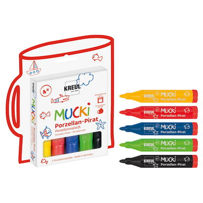 Artikelbild für KREUL MUCKI Pirat Porzellanstifte farbsortiert 2,0 - 5,0 mm, 5 St., Artikelnummer 114909