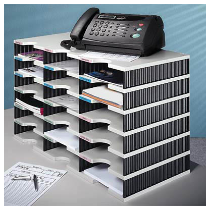 Artikelbild für styro Sortierstation Styrodoc grau/schwarz mit 18 Fächern, Artikelnummer 435784