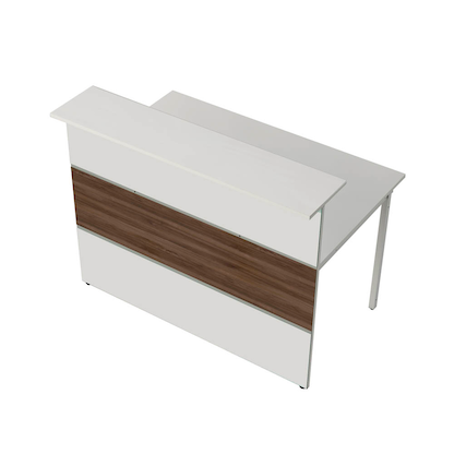 Artikelbild für Kerkmann Empfangstheke gerade, weiß, nussbaum 135,0 x 92,0 x 108,0 cm, Artikelnummer 261659