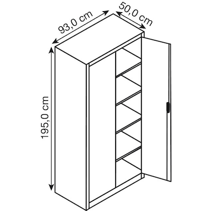 Artikelbild 2 für CP Stahlschrank C 2000 Acurado 9280-000 S10957 anthrazit, enzianblau 4 Fachböden 93,0 x 50,0 x 195,0 cm, aufgebaut, 1 St., Artikelnummer 695874