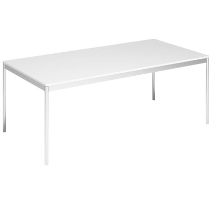 Artikelbild für viasit System4 Schreibtisch weiß rechteckig, 4-Fuß-Gestell chrom 200,0 x 100,0 cm, Artikelnummer 545608