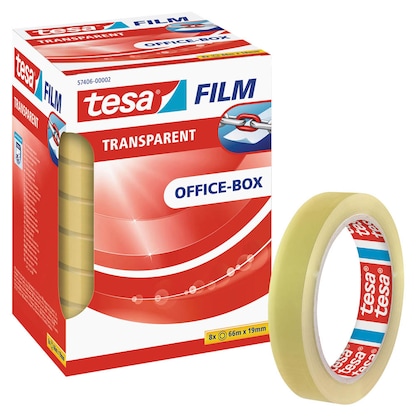 Artikelbild für tesa OFFICE-BOX Klebefilm transparent 19,0 mm x 66,0 m 8 Rollen, Artikelnummer 138784