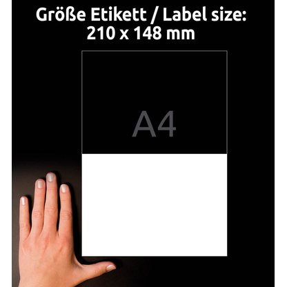 Artikelbild 15 für AVERY Zweckform Etiketten 3655-200 weiß 210,0 x 148,0 mm, 220 Blatt, Artikelnummer 296632
