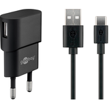 Artikelbild 1 für goobay Ladekabel mit Adapter schwarz, Kabellänge: 1,0 m, 5 Watt, Artikelnummer 557217