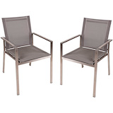 Artikelbild 1 für Garden Pleasure Gartenstühle mit Armlehnen SIENNA grau, Metall, 2 St., Artikelnummer 897383