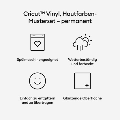 Artikelbild 6 für cricut™ Musterset (hautfarben) Vinylfolie permanent farbsortiert 30,5 x 30,5 cm, 10 St., Artikelnummer 958534