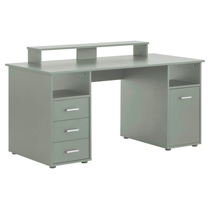 Artikelbild für MÖBELPARTNER Niels light Schreibtisch pistazie rechteckig, Wangen-Gestell grün 150,0 x 70,0 cm, Artikelnummer 172548